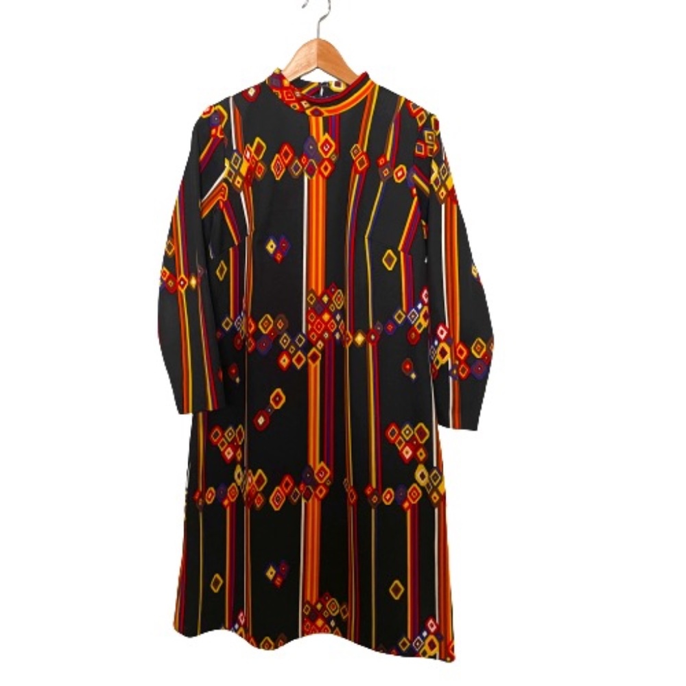 Vintage Geo Mod Print Dress